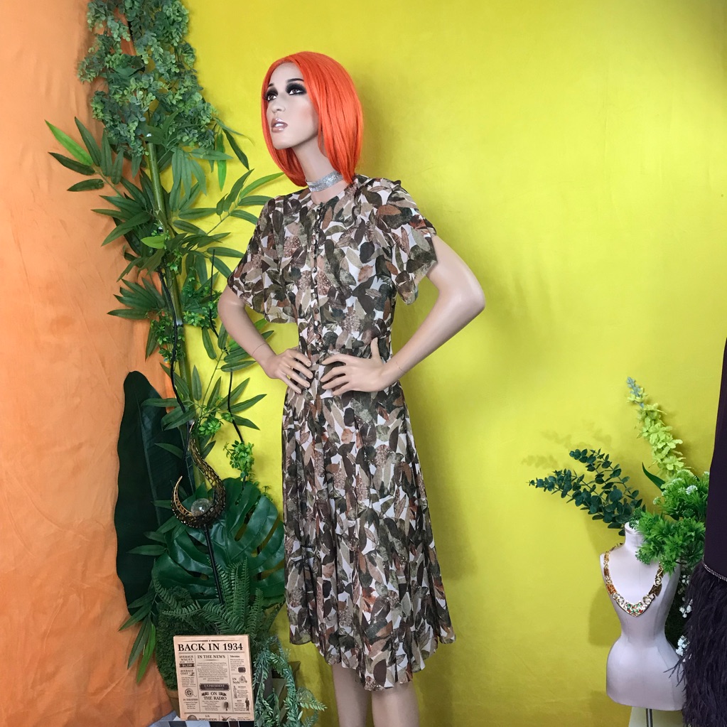 W By Worth Beige Leaf Dress